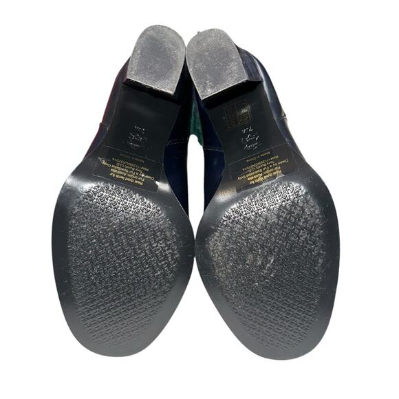 Tory Burch Bamford 100mm Navy Lamb Fur Block Heel Booties 7M - Picture 6 of 10